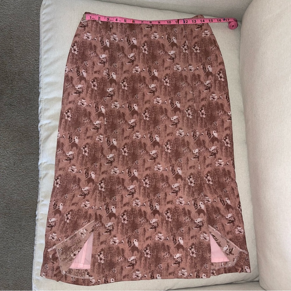 Dusty Rose Midi Floral Skirt